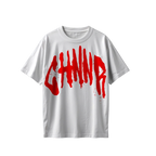 "THE OVERSIZED TEE" - WHITE/RED