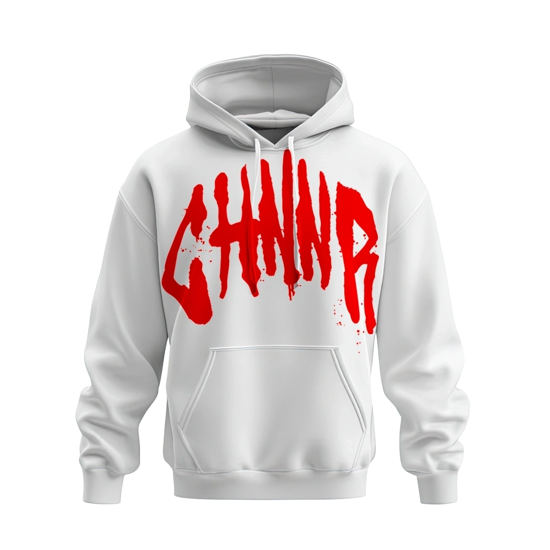 "THE HOODIE" - WHITE/RED
