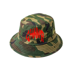 "THE BUCKET HAT" - CAMO/RED