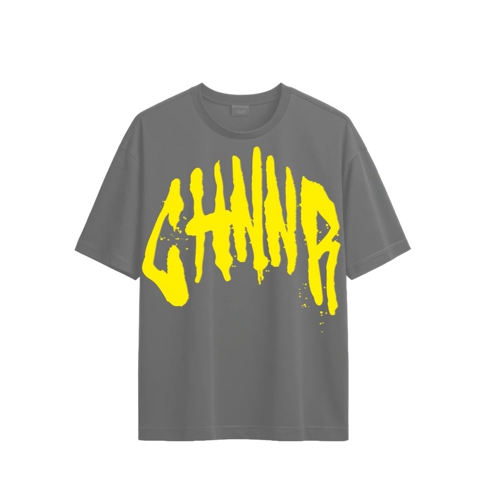 "THE OVERSIZED TEE" - GREY/YELLOW