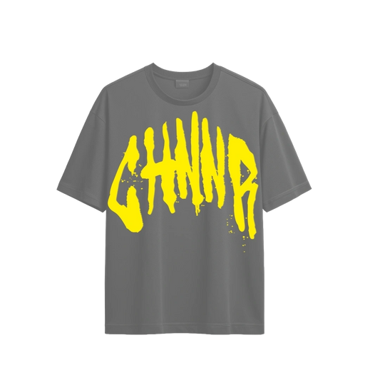 "THE OVERSIZED TEE" - GREY/YELLOW